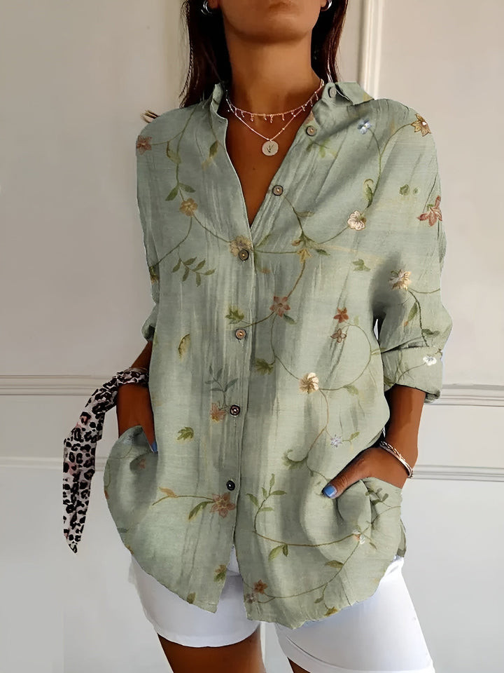 Winnie | Floral Wave Cotton Blouse